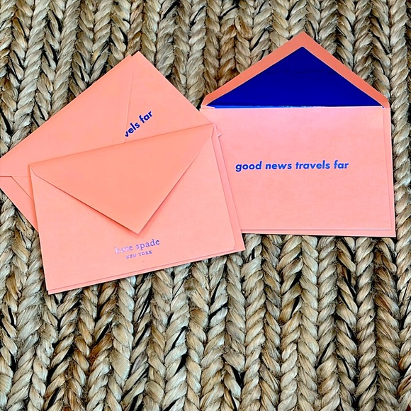 (3) Kate Spade good news travels far Note Cards - Picture 1 of 3